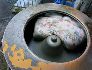 布団丸洗い,作業工程画像1